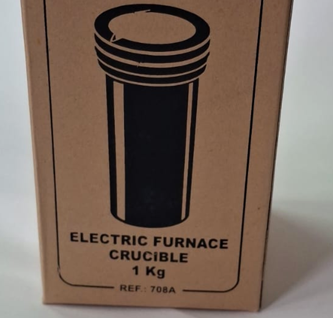 Tall kraft carton printed for an electric furnace crucible